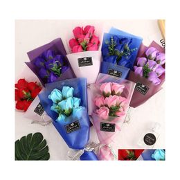 Couronnes De Fleurs Décoratives Creative 7 Petits Bouquets De Savon De Simation De Fleur Rose Saint Valentin Mères Enseignants Cadeau 117 S2 Drop Dhen3