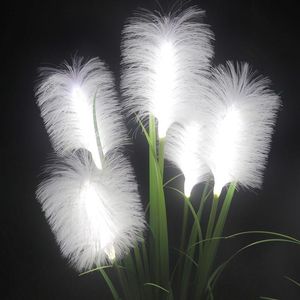 Guirnaldas de flores decorativas, luz de caña de fibra óptica Led personalizada, para exteriores, 5 cabezas, césped para el cabello, resistente a la lluvia, Plaza del parque