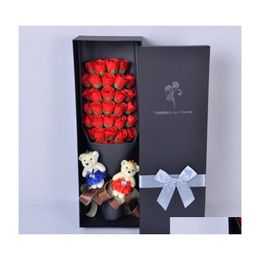 Decoratieve bloemen Kransen Decorate Birthday Present Girlfriend Fakesoap Soap Gift Box Rose Drop Delivery Home Garden Feestelijk deel DHDJX