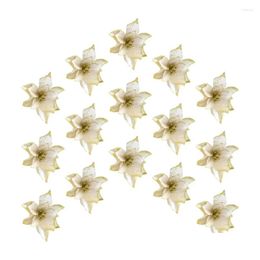 Couronnes de fleurs décoratives Fleurs décoratives 15 pièces Poinsettia couronne de noël creux artificiel bricolage arbre suspendu livraison directe Hom Dha3Z