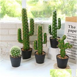 Decoratieve Bloemen Kransen Decoratieve Bloemen Kunstmatige Tropische Cactus Bonsai Creatieve Ornamenten Succents Woondecoratie Nep Pla Dhjm0