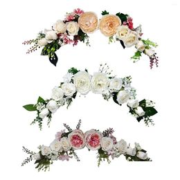 Couronnes de fleurs décoratives Fleurs décoratives Arche de mariage Rustique Artificielle Florale G Pour Linteau Cérémonie Porte Couronne Réception Retour Dhpn1