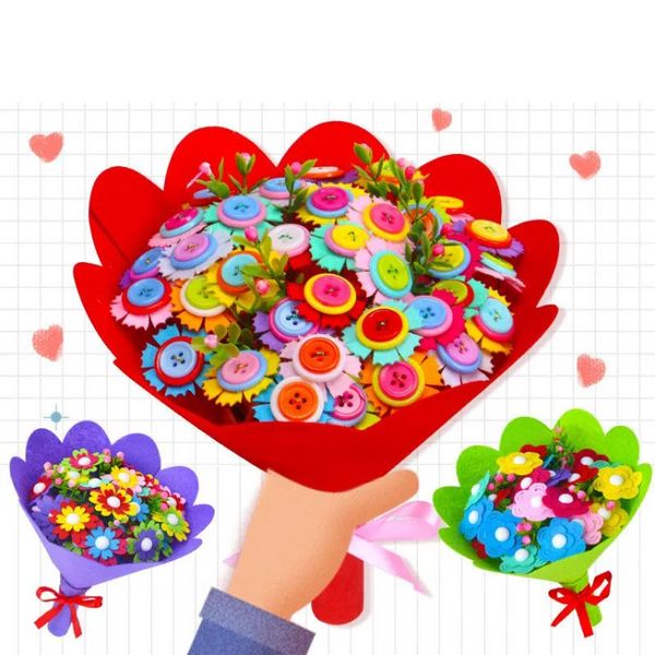 Couronnes de fleurs décoratives Kit de construction de bouquet de bricolage pour enfants et Alduts Cadeaux d'anniversaire Nouvel An Filles Femmes Mère Petite amie tt1216