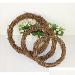 Decoratieve bloemen kransen DIY Crafts Natural Grapevine slinger deurraam ophangen voor thuisbasisdecoratie 20 cm 30 cm 40 cm 3fx otuky