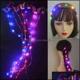 Decoratieve bloemen kransen diy led licht string glow knipper haarstyling gereedschap braider cadeau weven vlechten feest meisje verjaardag bdesybag dhfcw