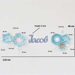 Decoratieve bloemen kransen diy papier set naam bord kit kinderdagverblijf muur decoratie baby shower achtergrond meisjes bloem decor fleur drop schip