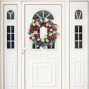 Couronnes De Fleurs Décoratives Couronne De Porte Fleur De Soie Pivoine 45cm Guirlande À La Main Pour Automne Hiver Affichage Extérieur Rouge V7t3Decorative Wreath