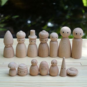 Decoratieve Bloemen Kransen Drop 50Pc Houten DIY Ambachten Ongeverfd Natuurlijk Hout Peg Doll Blanks voor Kerstversiering 230729