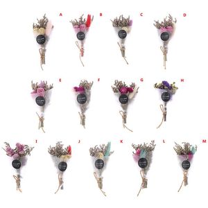 Couronnes de fleurs décoratives Mini bouquet de fleurs sèches Gazon en cristal artificiel pour le cadeau de la Saint-Valentin Décor DIY Filles Séchées Pography Prop K