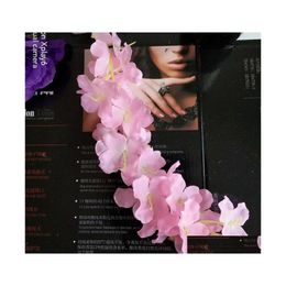 Decoratieve bloemen Kransen Elegante kunstmatige bloem Wisteria Vine 34cm Home Garden Wall Hangend Diy Rattan voor El Xmas Party Wedd DH7HD