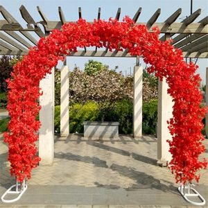 Couronnes de fleurs décoratives Disposition élégante du site de mariage Ouverture du centre commercial Arches artificielles Ensembles Fournitures de décoration d'événement Étagère en arc Cerise Blo