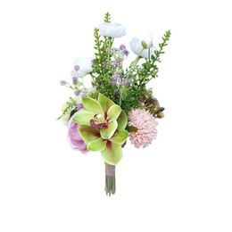 Decoratieve bloemen kransen nep planten ornament kunstmatige orchidee bedrijf bloem mini zee urchin thee vorm bruids pografische rekwisieten bruiloft b