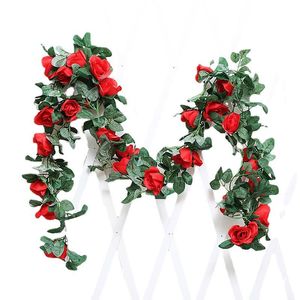 Fleurs décoratives couronnes fausses roses vigne guirlandais plante artificielle fleur suspendue Ivy Home El mariage fête jardin décoratif