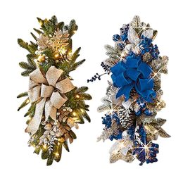Decoratieve bloemen kransen modeontwerp 2pc draadloze prelit trap decoratie verlicht kerst led krans krans swag trimdecorativ