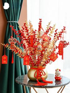 Fleurs décoratives couronnes festif câlin seau ornements salon pendaison de crémaillère cadeau porche année fleur artificielle ornement pots Decorativ