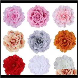 Couronnes De Fleurs Décoratives Fournitures De Fête De Fête Maison Jardin30Cm / 40Cm / 50Cm / 60Cm / 80Cm Grande Tête De Fleur Artificielle En Soie Rose Pour Le Mariage B