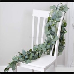 Fleurs décoratives couronnes fournitures de fête de fête maison livraison directe 2021 décoration de mariage vert eucalyptus vignes rotin artificiel faux