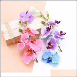 Decoratieve bloemen kransen feestelijke feestbenodigdheden huizen tuin 6 cm 10pieces kunstmatige planten bloem muur decor diy handgemaakte plakboeking s