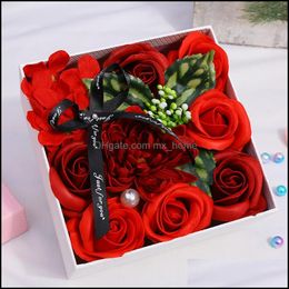 Decoratieve bloemen kransen feestelijke feestbenodigdheden Home Garden ll Rose bloembox kunstmatige zonnebloem romantische Valentine Dhsyj