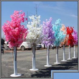 Flores decorativas Guirnaldas Suministros festivos para fiestas Hogar Jardín Decoración de bodas 5 pies de altura Slik Árbol de flor de cerezo artificial Roma Dhbdw