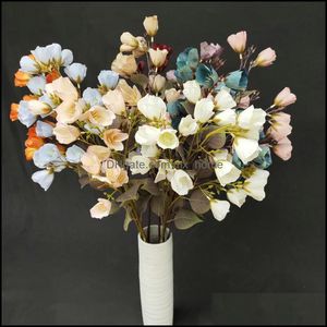 Decoratieve bloemen kransen feestelijke feestartikelen home tuin nordic kunstmatige bruiloft decor lantaarn fruit boog zijde nep planten Flores D