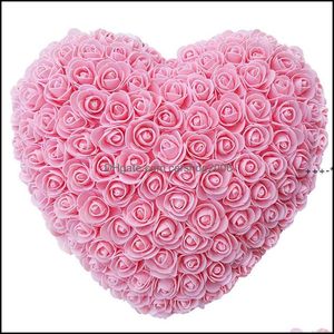 Fleurs décoratives couronnes fournitures de fête de fête maison jardin New25M ours rose rouge doux coeur fleur artificielle décoration Saint Valentin Bir