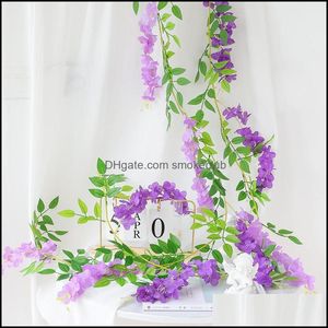 Decoratieve bloemen kransen feestelijke feestbenodigdheden huizen tuin kunstmatige bosjes bloem rattan wikkelende plastic wijnstok planten drop de