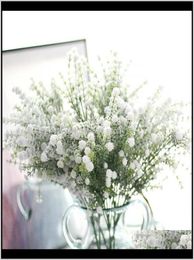 Couronnes de fleurs décoratives Fournitures de fête Jardin Drop Livraison 2021 Artificielle Babys Breath Mousse Plastique Fleur Gypsophile avec 4869408