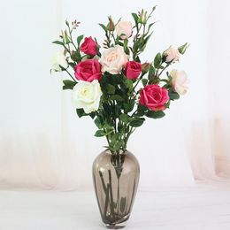 Decoratieve bloemen kransen flone ​​kunstmatige zijde rose bloem boeket nep plant voor bruiloft thuis party tafel centerpiece arrangement decor