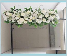 Fleurs décoratives couronnes flone ​​artificiel faux de mariage arc arc de décoration florale étape arrière backdro9428545