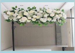 Decoratieve bloemen kransen flonen kunstmatige nep rij bruiloft boog bloemendecoratie podium backdro8722357