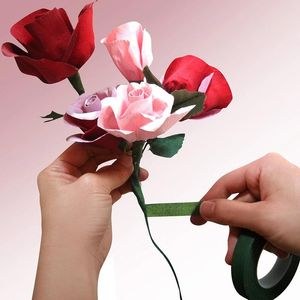 Decoratieve bloemen kransen bloemen steel tape corsages knoopsgat kunstmatige bloem meeldammen wrap bloemistische groene tapes nylon benodigdheden 2022