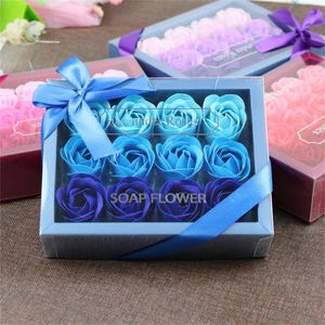 Decoratieve bloemen kransen bloem bloemblad zeep mode multicolor betekenisvolle roos met geschenkdoos voor kantoorbad kunstmatig
