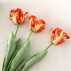 Couronnes de fleurs décoratives pour la maison, fête de mariage, accessoires de photographie faits à la main, perroquet artificiel, tulipe, décoration de Table, Bouquet de fausses fleurs 230822