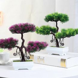 Decoratieve bloemen kransen ganoderma boom lotus dennensimulatie plant bloem bonsai set kleine ingemaakte groene tafel top decoratie home decor