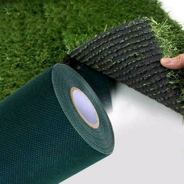 Decoratieve bloemen Kranaten Tuin Zelflijm Vaarding Groene dubbelzijdige tape Zelfkleurig gazon Gras Diy kunstgrasa naad decor