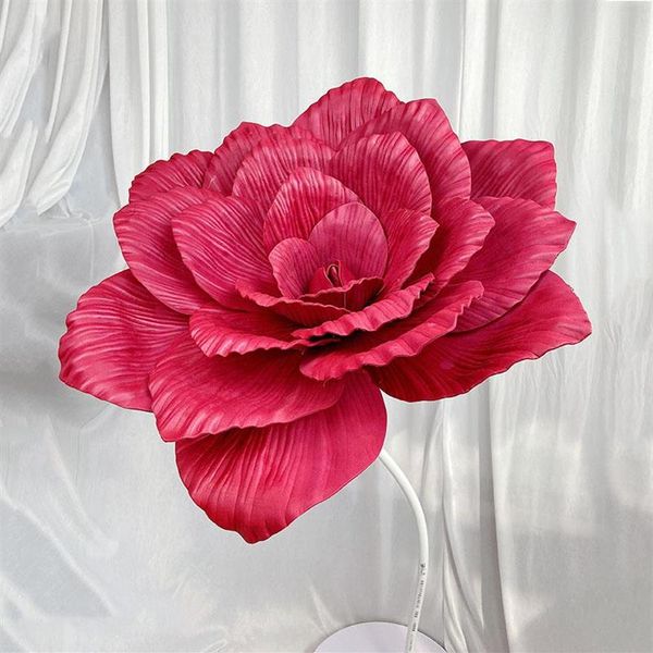 Couronnes de fleurs décoratives géant PE orchidée fleur artificielle décoration maison mariage fond route mène fausse mousse Rose Shoppi276A