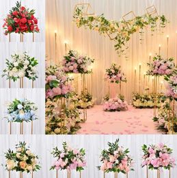 Fleurs décoratives couronnes guide de fleur de fleur réception réception arc arc arc arche de mariage de la scène de mariage fête en fer fond b0901