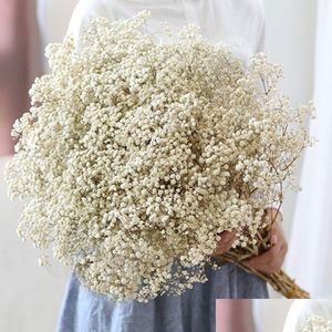 Decoratieve bloemen kransen Gypsophila Baby Bread Million Stars Natuurlijke planten Gedroogd Thuis bruiloft Kerstjaar decoratie Dhsry