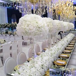 Decoratieve bloemenkransen Gypsophila Rose Kunstbloemstuk Tafel Centerpieces Bal Huwelijksboog Achtergrond Decor Rij Dro Dhq0R