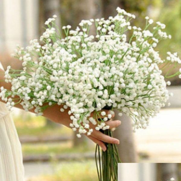 Couronnes de fleurs décoratives Gypsophila soie bébé souffle artificielle fausse plante maison fête de mariage décoration livraison directe jardin Fe Ot8Uc