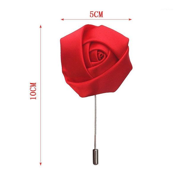 Flores decorativas Guirnaldas Hecho a mano Novio Padrinos de boda Boutonniere DIA 5 CM Cinta Satén Rosa Fiesta de bodas Fiesta de baile Moda Traje de hombre Corsa