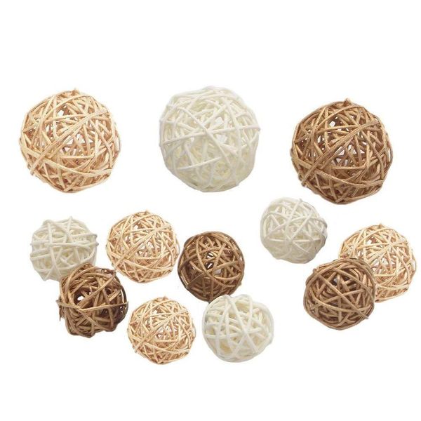 Guirnaldas de flores decorativas Bola de mimbre de ratán hecha a mano Esferas rústicas Bolas para Navidad Boda Fiesta en casa Decoración de bricolaje Niño Mascota T Oths6