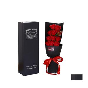 Couronnes De Fleurs Décoratives À La Main Saint Valentin Cadeau Diy Artificielle Rose Savon Boîte À Fleurs Bouquet De Mariage Maison Festival Drop Del Otks1