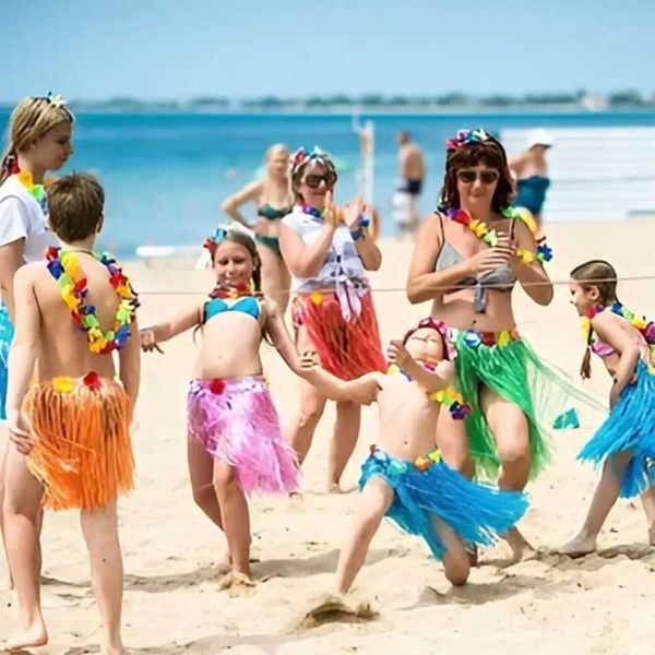 Fleurs décoratives couronnes hawaiian plage leis collier fleurs artificielles collarines de plage d'été couronne de fleur de la plage guirlande décoration d'anniversaire de mariage