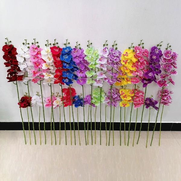 Fleurs décoratives couronnes tête orchidée en soie artificielle haute qualité papillon papillon Phalaenopsis fausse fleur pour mariage maison Festival déco