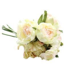 Fleurs décoratives Couronnes Têtes / Bouquet Mini Pivoine Artificielle Fleur De Soie Sens Réel Simulation De Mariage Décoration De Fête De FamilleDécoratif