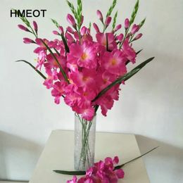 Decoratieve bloemenkransen HMEOT 70CM Simulatie Gladiolen Orchidee Kunstbloemplanten Bruiloft Festival Ingemaakte nep-bloemendecoratie 231020