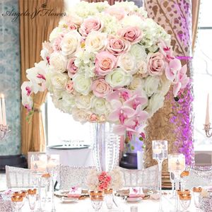 Decoratieve bloemen kransen zelfgemaakt 40/50/00/70 cm Big 3/4 Wedding tafel Bloem Rose kunstmatige bloembal bruiloft feest achtergrond decor bouquet op maat 230313
