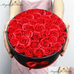 Couronnes de fleurs décoratives Hug Bucket Boîte de papier de fleur ronde Addsoap Emballage Set Frais Cadeau Fête De Mariage Stockage Fleuriste Fournitures DHF2I